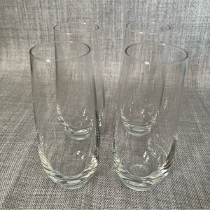 4 Stemless Champagne Glass Flutes